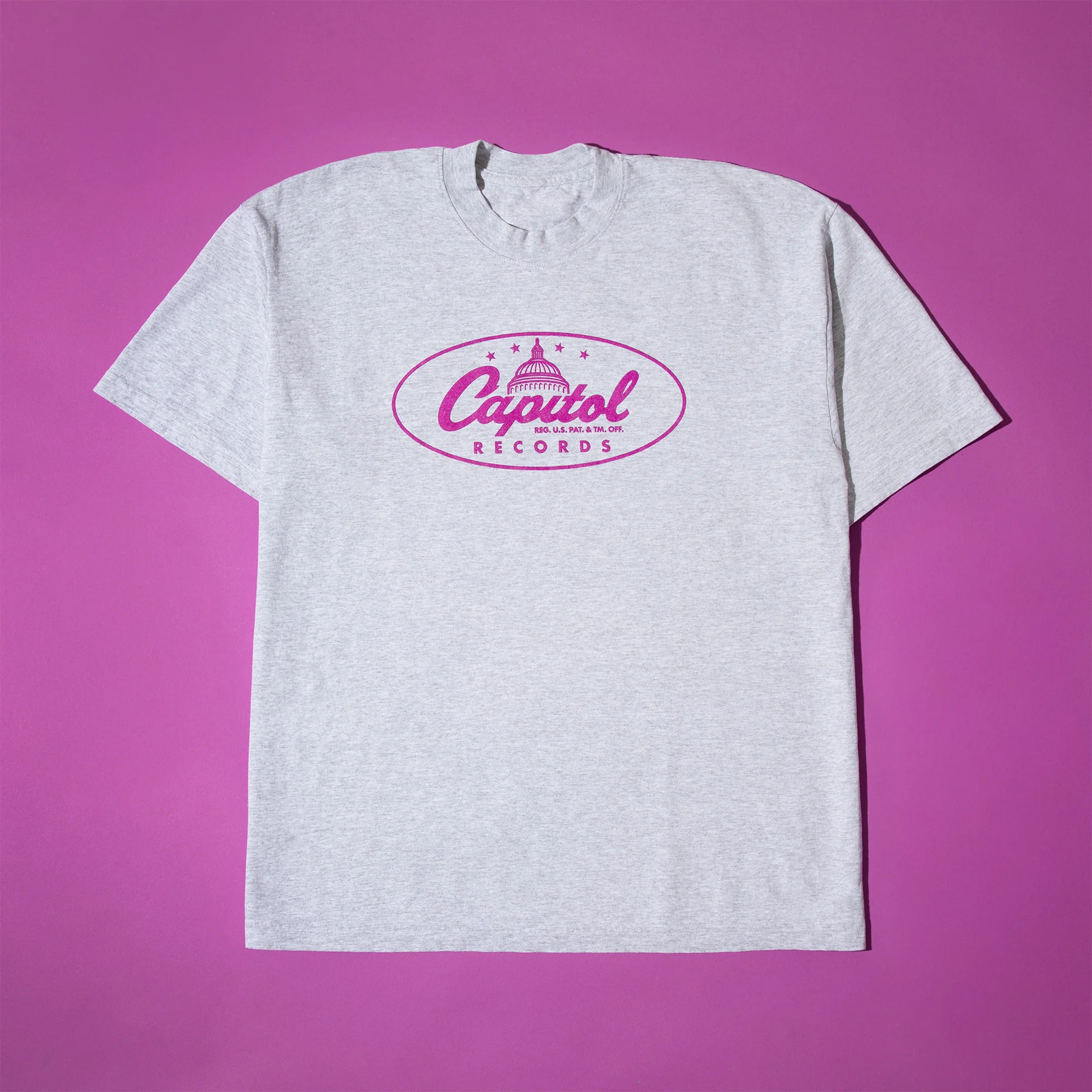 Capitol Records Heather Grey & Orchid T-Shirt - Image 3