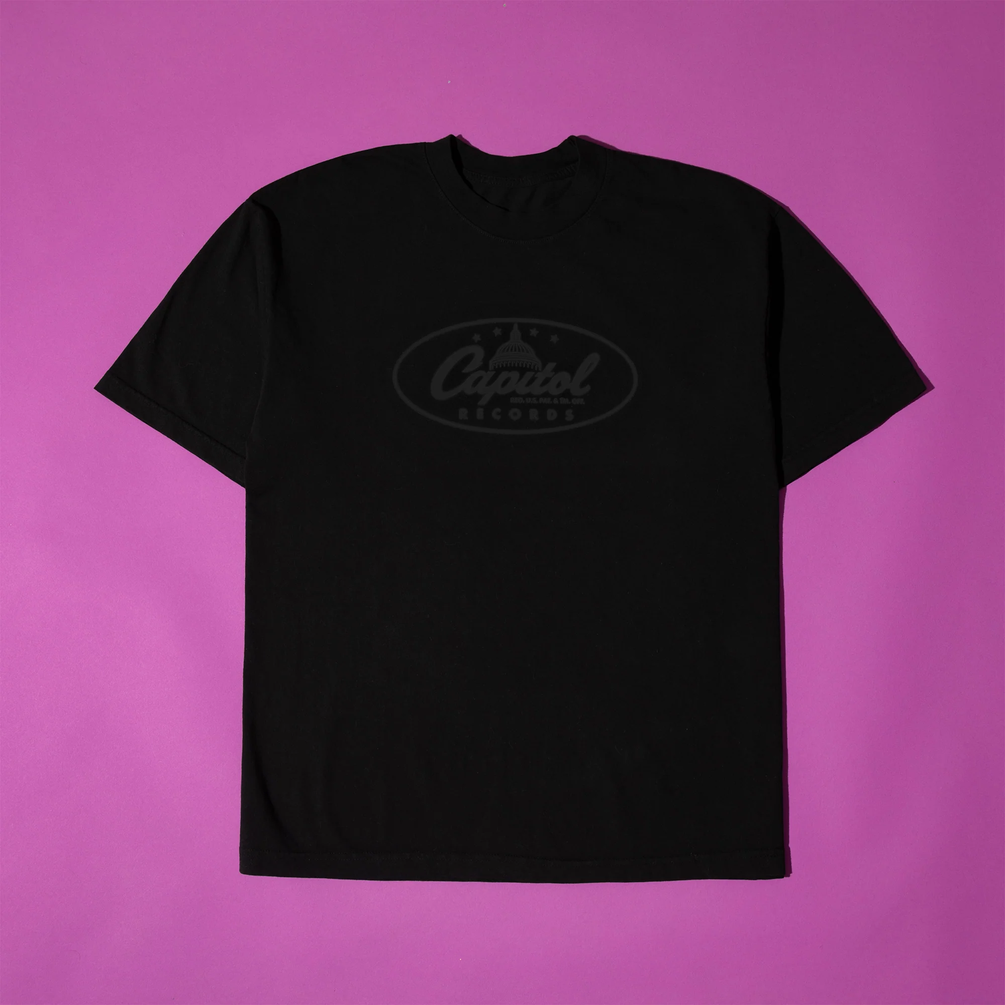 Capitol Records Monochrome Black T-Shirt - Image 3